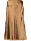 Vince Silk Chiffon-trimmed Slip Skirt In Gold