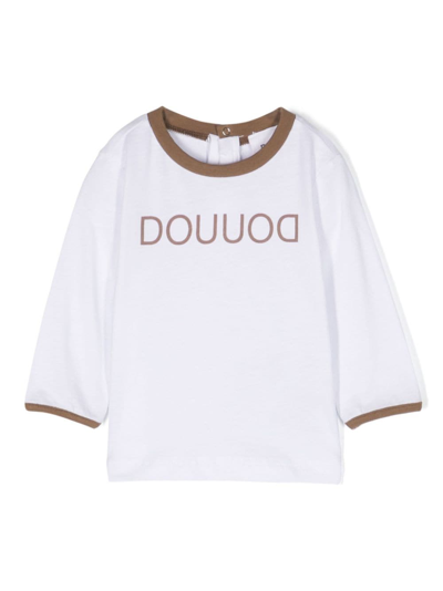 Douuod Babies' Logo-print Cotton T-shirt In Weiss