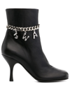 Jw Anderson 80mm Logo-embellished Leather Boots In Schwarz