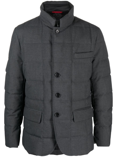 Fay High-neck Quilted Padded Jacket In Grau