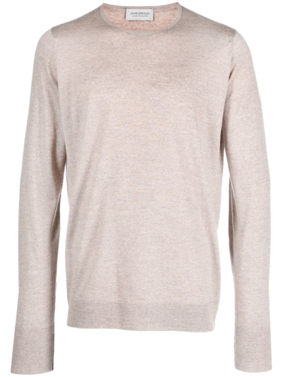 John Smedley Round-neck Knit Jumper In Neutrals