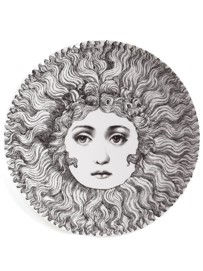 Fornasetti Wall Plate Tema E Variazioni N.313 In White/black