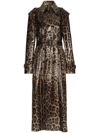 DOLCE & GABBANA LEOPARD-PRINT BELTED TRENCH COAT