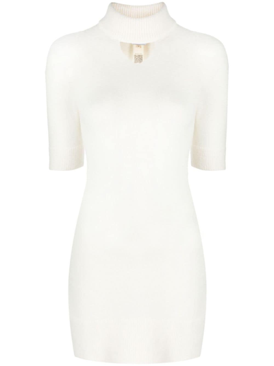 Patou Alpaca-blend Minidress In White