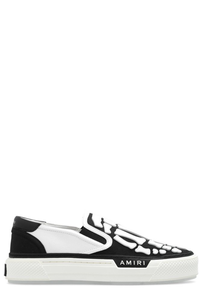 Amiri Black Skel Top Sneakers In White / Black