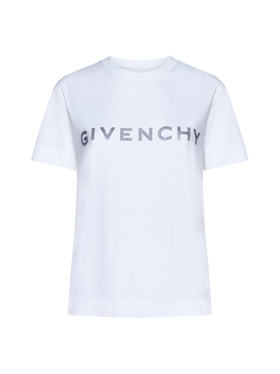 Givenchy Logo Embellished Crewneck T In White