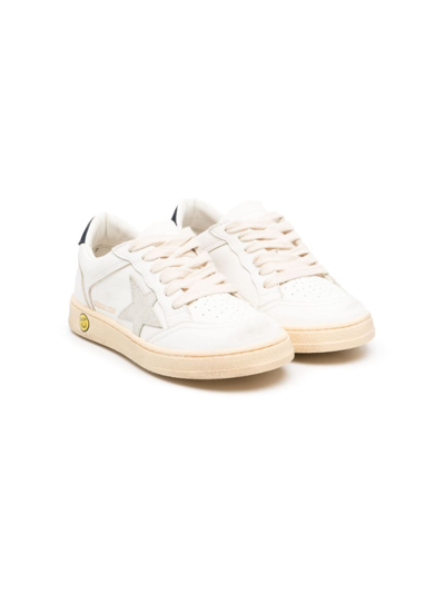 Golden Goose Kids' Star-patch Lace-up Sneakers In White