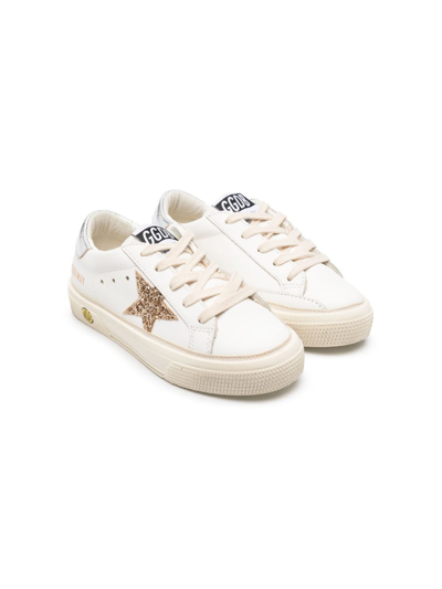 Golden Goose Babies' Mat 皮质运动鞋 In White