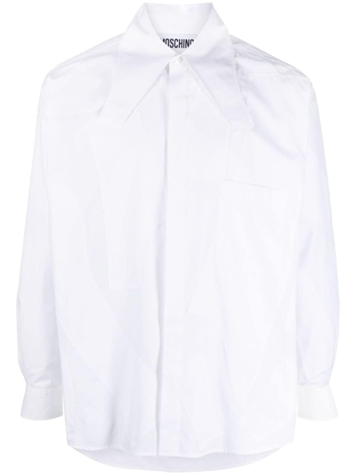 Moschino 尖领棉衬衫 In White