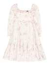 Needle & Thread Floral-print Tiered Dress In White