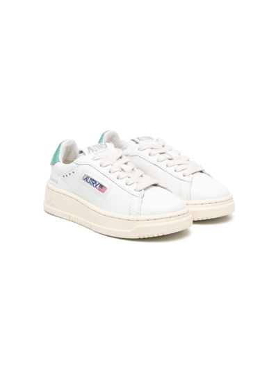 Autry Kids' Dallas Logo-patch Leather Sneakers In White