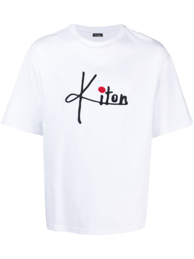Kiton Logo Embroidery T-shirt In White