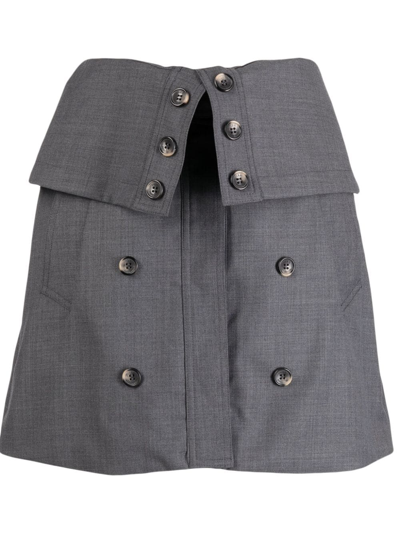 ROKH A-LINE DECORATIVE-BUTTONED MINISKIRT