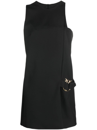 Pinko Asymmetric Sleeveless Minidress In Black