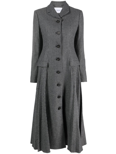 Erdem Houndstooth-pattern Single-breasted Coat In Grey