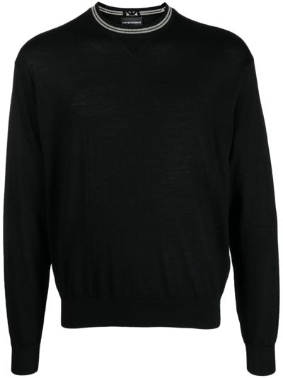Emporio Armani Wool Jumper In Black