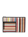 PAUL SMITH STRIPED LEATHER CLUTCH BAG