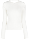 COURRÈGES RIBBED-KNIT LONG-SLEEVE TOP