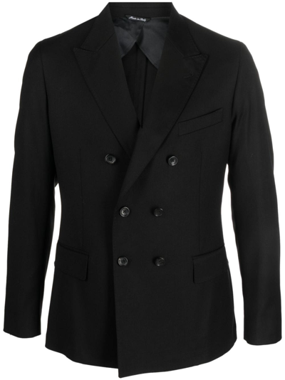 Reveres 1949 Notched-lapel Double-breasted Blazer In Black