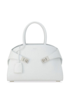 Ferragamo Small Hug Leather Tote Bag In White