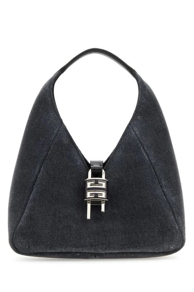 Givenchy Woman Black Denim Mini G-hobo Handbag