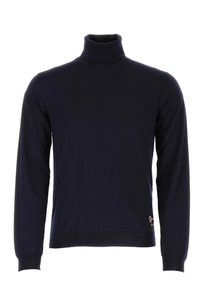 Gucci Wool Knit Turtleneck Jumper In Blue