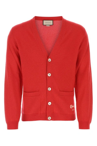 Gucci Man Red Cashmere Cardigan