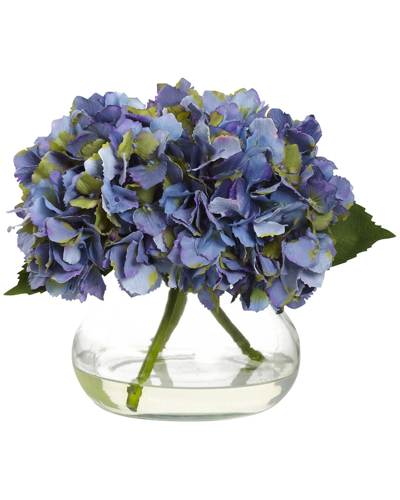 Nearly Natural Blooming Hydrangea With Vase