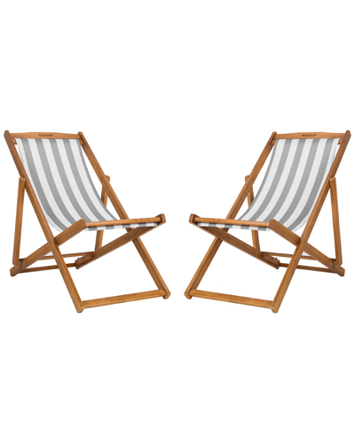 Safavieh Loren Set Of 2 Outdoor Foldable Sling Chairs