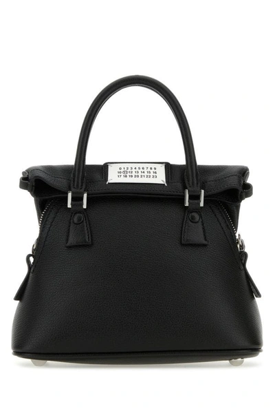 Maison Margiela Woman Black Leather Micro 5ac Handbag
