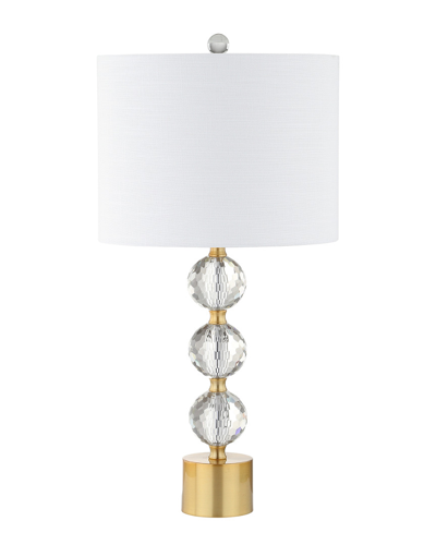 Jonathan Y Designs Ashley 25.25in Crystal Table Lamp In Clear/brass Gold