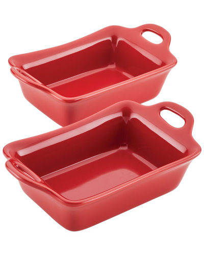 Rachael Ray Ceramics Rectangular Au Gratin Set, 2-piece In Red