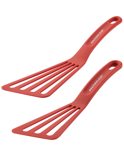 Rachael Ray 2pc Nylon Slotted Turner Set In Red