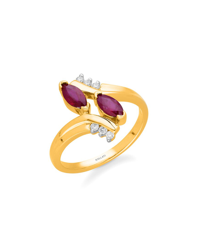 Kallati 14k 0.70 Ct. Tw. Diamond & Ruby Ring