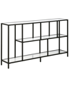 Abraham + Ivy Winthrop 52in Rectangular Console Table With Glass Shelves In Black