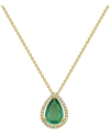 FOREVER CREATIONS USA INC. FOREVER CREATIONS 14K 1.15 CT. TW. DIAMOND & EMERALD PENDANT NECKLACE