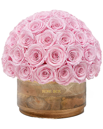 Rose Box Nyc Custom Rustic Xl Half Ball With Light Pink Roses