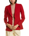 Michael Kors Crepe Sable Peak Lapel Blazer Jacket In Poppy