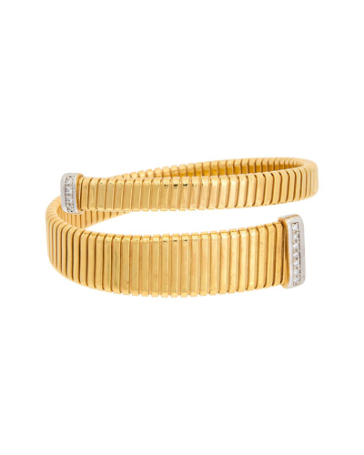 Meshmerise 18k Over Silver 0.12 Ct. Tw. Diamond Bangle