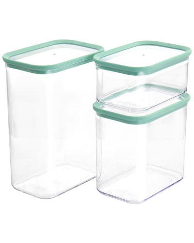 Martha Stewart 3pc Rectangular Stackable Container Set In Clear