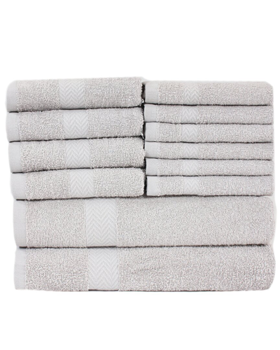 Superior Eco-friendly 12pc Absorbent Towel Set In Silver