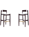 Manhattan Comfort Set Of 2 Klismos Bar Stools