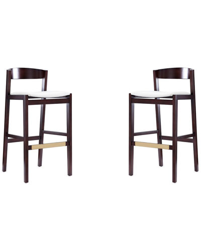 Manhattan Comfort Set Of 2 Klismos Bar Stools In Green