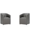 Manhattan Comfort Anna Round Faux Leather Dining Chair In Pewter - S