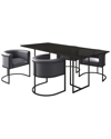 Manhattan Comfort Bali Dining Chair In Pebble And Black