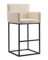 Manhattan Comfort Ambassador Barstool In Cream And Black
