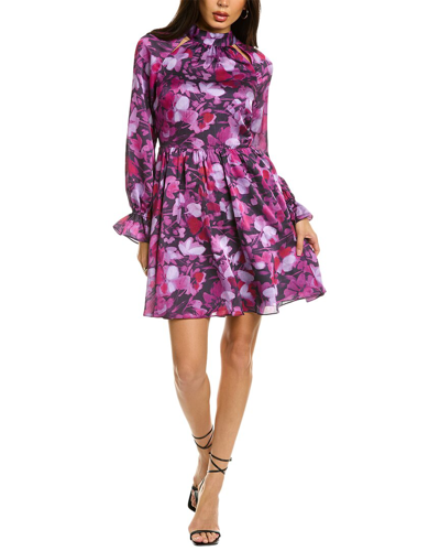 Ted Baker Womens Purple Sammieh High-neck Fit And Flare Woven Mini Dress