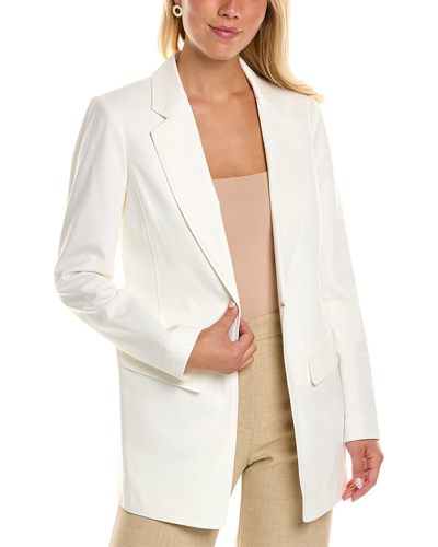 Donna Karan Luxe Tech Long Blazer In White