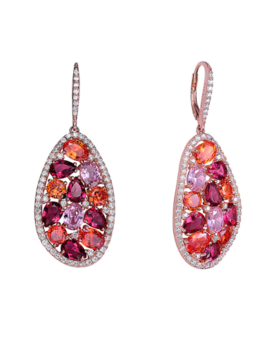 Genevive 14k Rose Gold Vermeil Cz Earrings