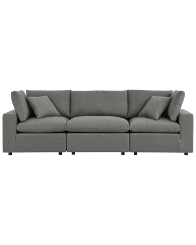 Modway Commix Overstuffed Outdoor Patio Sofa In Charcoal